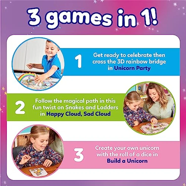 Orchard Toys Orchard Unicorn Fun Lernspiel, Brettspiel mit 3 Spielvarianten für 2-4 Spieler, altersgerecht für 4-8 Jahre – Bild 4