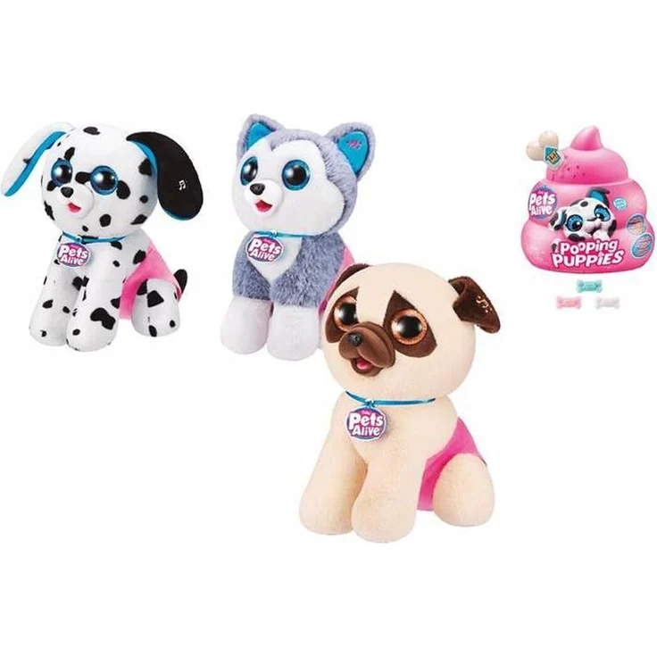 Zuru Plüschhund Pooping Puppies Pet Alive Sound Überraschungsei, 27 x 19 x 28 cm, batteriebetrieben mit Geräuschfunktion