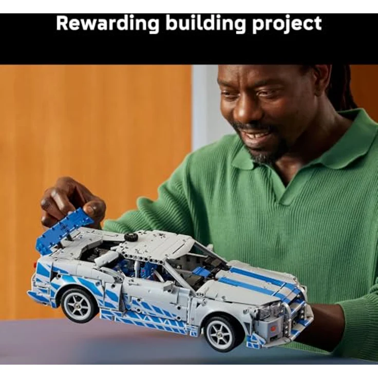 LEGO Technic 42210, 2 Fast 2 Furious Nissan Skyline GT-R (R34) Flitzer Bausatz, 1.410 Teile, mit Driftfunktion und 6-Zylinder-Motor, Mehrfarbig – Bild 5
