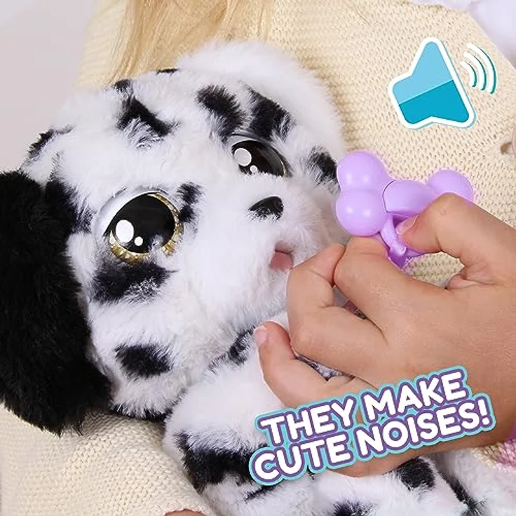 BABY PAWS Dalmatian - Schlafender Hundewelpe und Interaktives Plüschtier Mit Soundfunktion beim Öffnen und Schließen der Augen, inklusive einer Tragedecke!-Geschenk Spielzeug für Kinder ab 18 Monaten – Bild 4