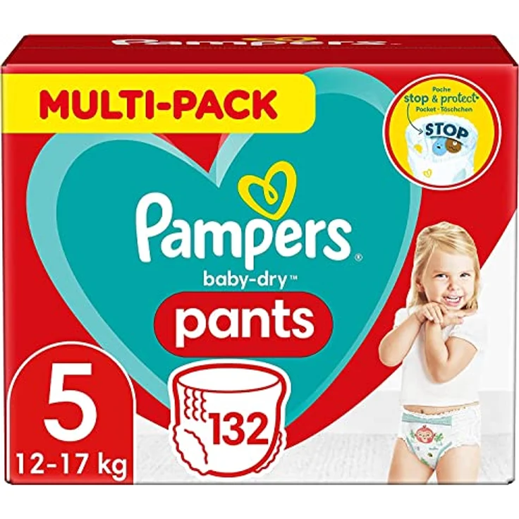 Pampers - Baby-Dry Pants Größe 5 Monatsbox 1 x 132 Stück) – Bild 2