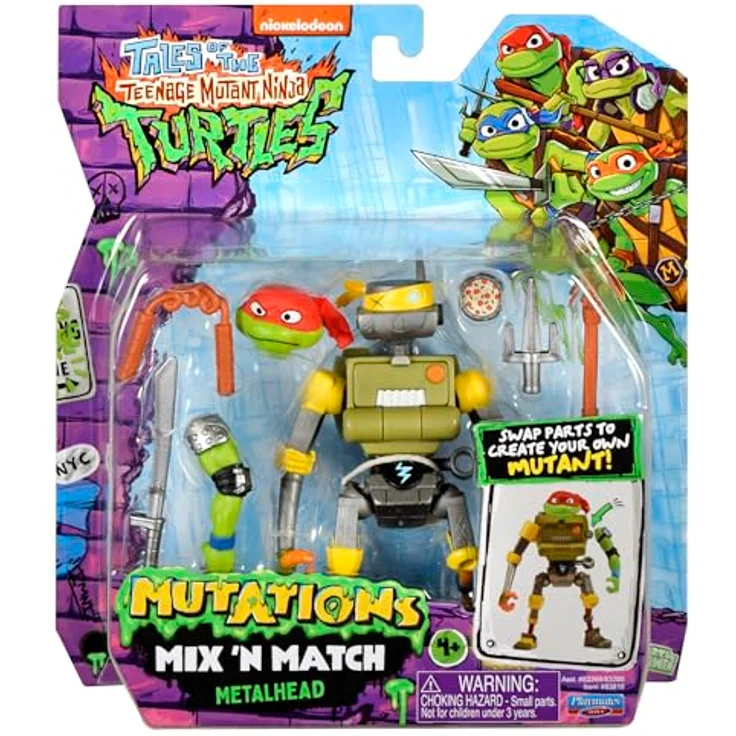 Teenage Mutant Ninja Turtles Mutations Mix and Match, 11,4 cm Metalhead Actionfigur mit austauschbaren Gliedmaßen und Zubehör – Bild 1