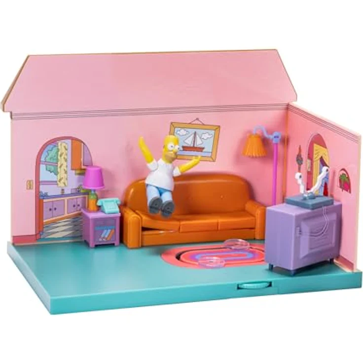 Jakks Pacific Simpsons Minifiguren Spielset Wohnzimmer, Diorama mit Zubehörteilen und ikonischem Design – Bild 5