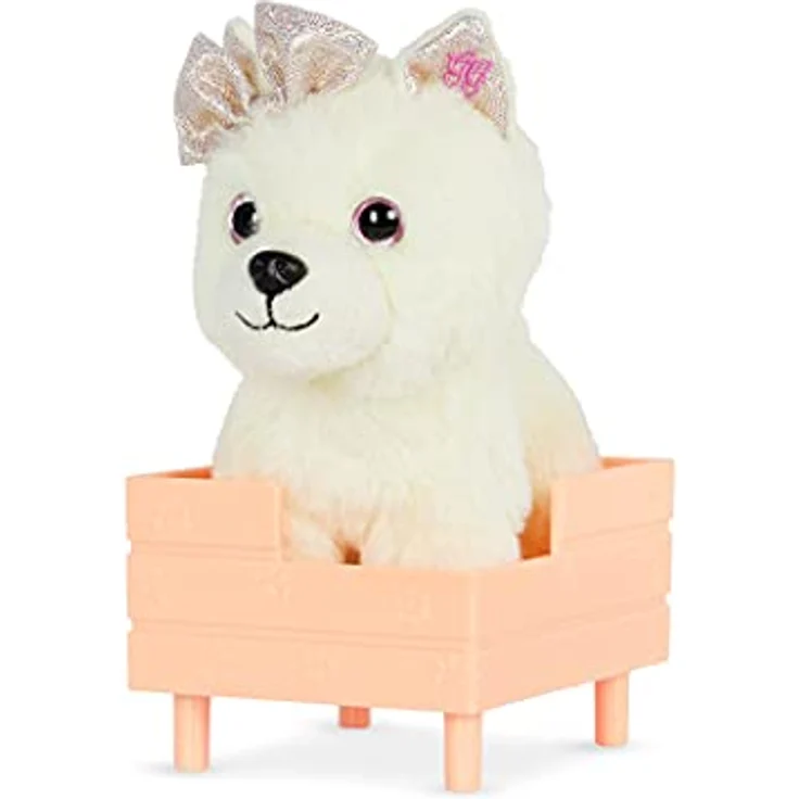 Glitter Girls Puppenzubehör – Kuscheltier Hund Pomeranian Chica mit Hundebett und Hundekissen – Accessoires für 36 cm Puppen, Plüschtier Spielzeug für Kinder ab 3 Jahre (3 Teile) – Bild 4