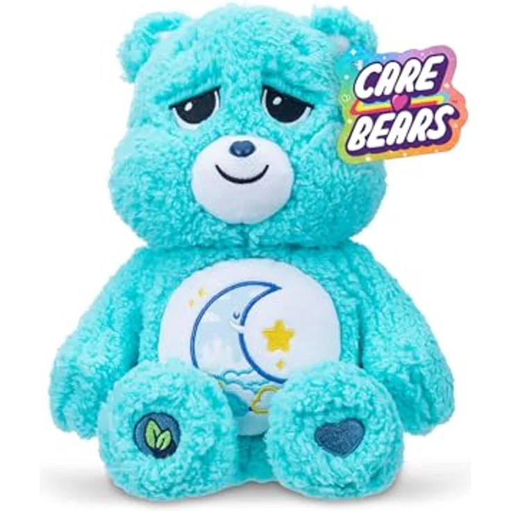 Care Bears Cozy Bedtime Bear, 35,6 cm Plüsch, umweltfreundlich mit Sherpa-Material und süßem Bauchabzeichen – Bild 1