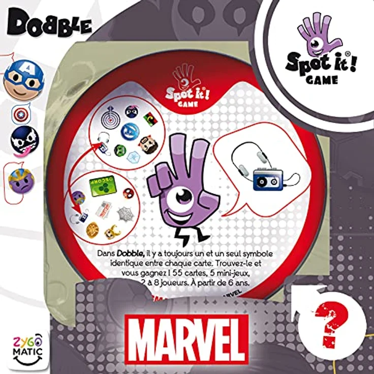 Asmodee Dobble Breizh – Kartenspiel mit Marvel-Emoticons, für 2-8 Spieler, ab 6 Jahren, Schnelligkeit und Beobachtung – Bild 3