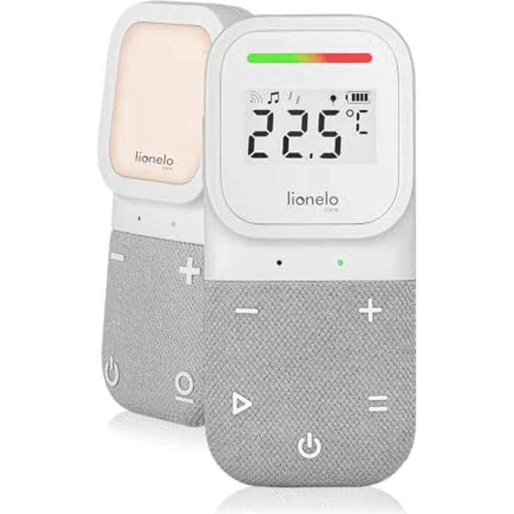 Lionelo Babyline 2.3 Audio-Babyphone mit Nachtlicht, Reichweite bis zu 400 m, LCD-Display, Gegensprechfunktion, EcoVox-Modus, Schlaflieder, Alarm und Temperaturanzeige – Bild 4