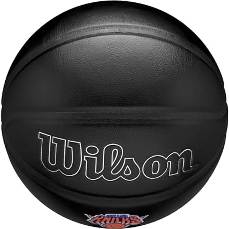 Wilson NBA Team Premiere Basketball, New York Knicks Design mit strukturiertem Schlangenhaut-Finish, Farbe: Schwarz, Größe: 7 – Bild 5