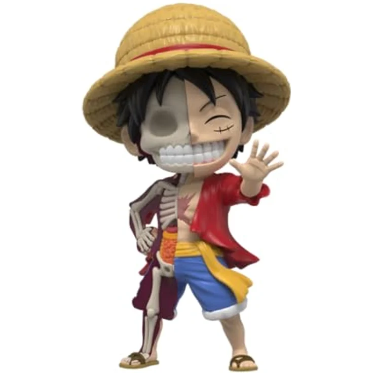 Mighty Jaxx XXRAY One Piece: Luffy, 15,4 cm große Vinyl-Sammelfigur mit halb zerlegtem Kunststil und NFC-Token – Bild 1