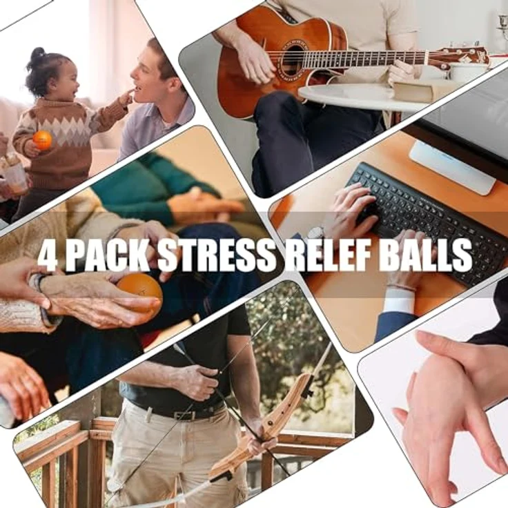 KDG Stressball Erwachsene Motivierende Stressbälle (4er-Pack) für Kinder und Erwachsene, Stressabbau-Bälle mit Quetos zur Linderung von Angst und Wut als Geschenk – Bild 3