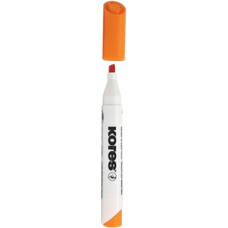 KORES Whiteboard Marker M20801, 10er Set mit 3-5mm Keilspitze, schnell trocknende Tinte, schwarz, blau, rot, grün, pink, violett, türkis, braun, hellgrün, orange – Bild 8