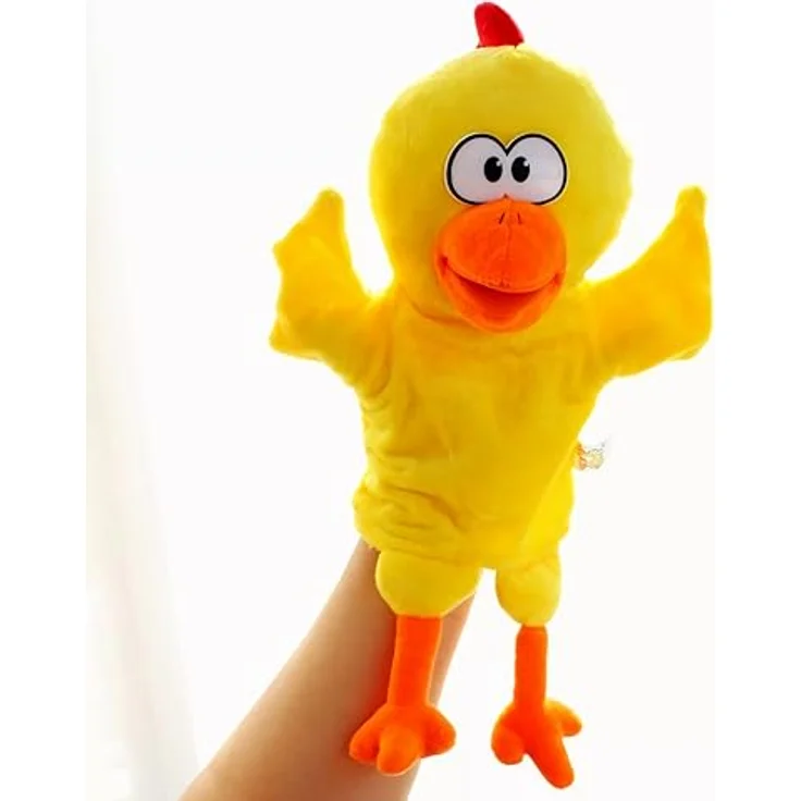 LOMTRATS Handpuppen Set für Kinder, Kleinkind - Wolf, Tiger, Löwe, Affe, bewegliche offene Münder, 25 cm, aus weichem Plüsch, ideal zum Geschichtenerzählen und Unterrichten – Bild 1