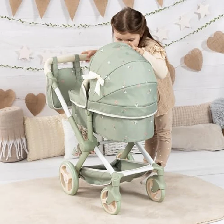 Bayer Design Puppenwagen Xeo, höhenverstellbar und wandelbar, mit Tasche und schwenkbaren Vorderrädern, für Puppen bis 46 cm – Bild 3