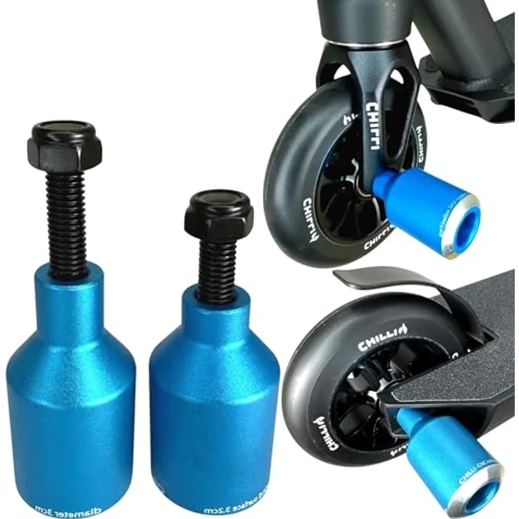 Chilli Stuntscooter Chilli Pro Rockets Stunt-Scooter Pegs Tret Roller Grind Stangen Blau, Aluminium Pegs für Park Rider, passend für verschiedene Chilli Modelle – Bild 2
