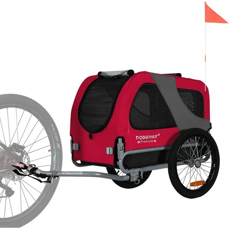 TIGGO DOGGYHUT® MEDIUM Hundefahrradanhänger, Verstellbare Sicherheitsleine, 16" Luftbereifung, StVZO zugelassen