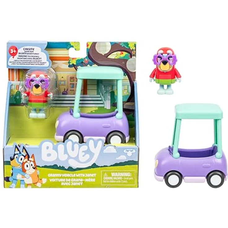 BlueY Oma-Auto mit Janet-Figur, 6-7,6 cm, bewegliche Gelenke, Fahrzeug für Sammelfiguren – Bild 1