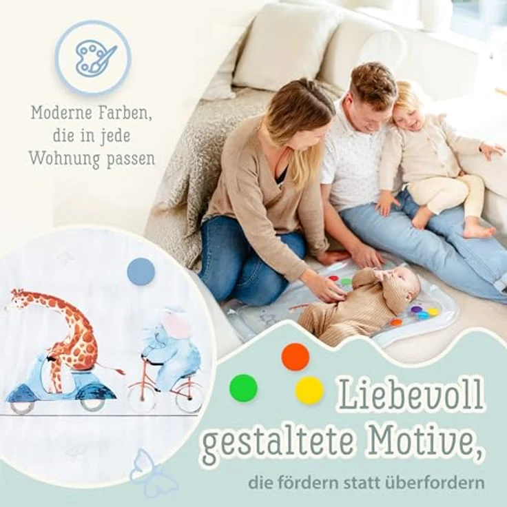 Freudeskind TummyTime Wassermatte XXL, 2-in-1 Wasserspielmatte für Babys, 100% Phtalate- & BPA-frei, 80 × 60 cm, für die Bauchlage ab 0 bis 24 Monate – Bild 3