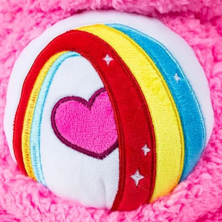 Care Bears Cheer Bear Kuscheltier, 35,6 cm, umweltfreundliches Sherpa-Plüsch mit Regenbogen-Herz Design – Bild 4