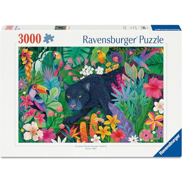 Ravensburger Puzzle 12001748, Panther im blühenden Dschungel, 3000 Teile, für Wildlife-Fans ab 14 Jahren, reflexfreies Puzzlebild und knickstabile Puzzleteile – Bild 2