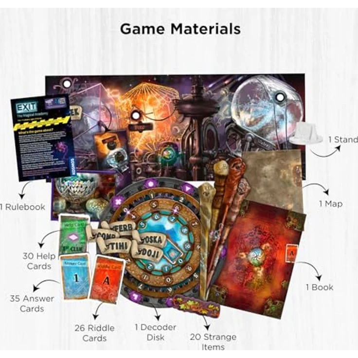 Thames & Kosmos EXIT The Game - The Magical Academy Escape Room, Koop-Spiel für 1+ Spieler, Denkspiel ab 10 Jahren, Rätsel und geheime Objekte – Bild 3
