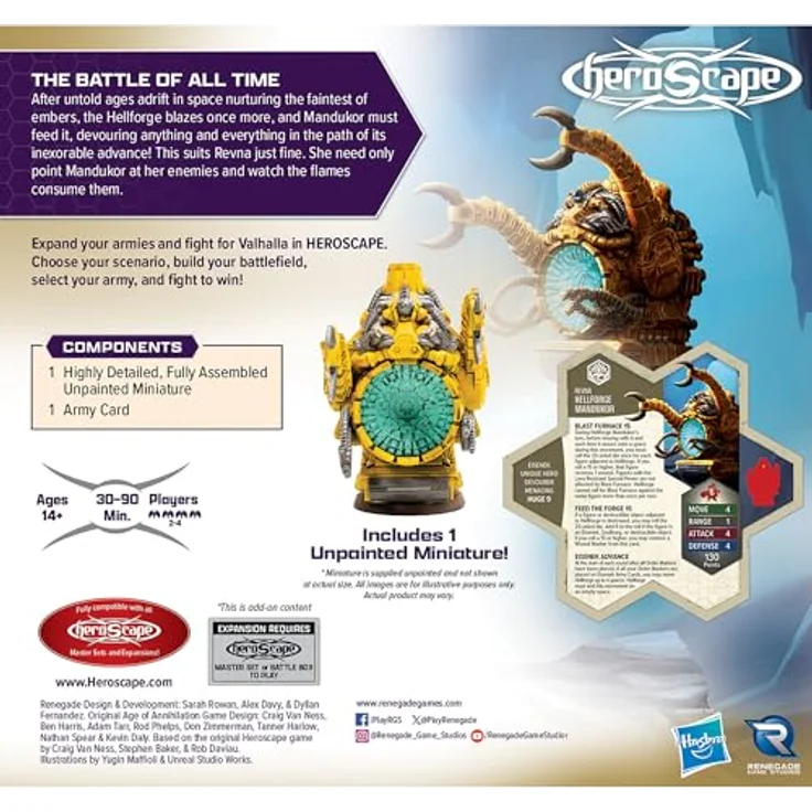 Renegade Heroscape: Ekspansja Rising Tide - Armia Hellforge Mandukor, hochdetaillierte Miniatur, kompatibel mit Heroscape Mastersets, Add-On-Inhalt – Bild 2