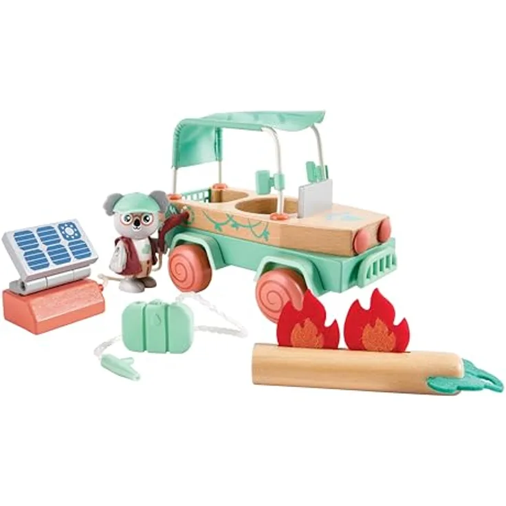 Hape Offroad-Solarauto, Spielzeug-Auto mit Koala-Figur und Solar-Ladegerät, umweltfreundlich