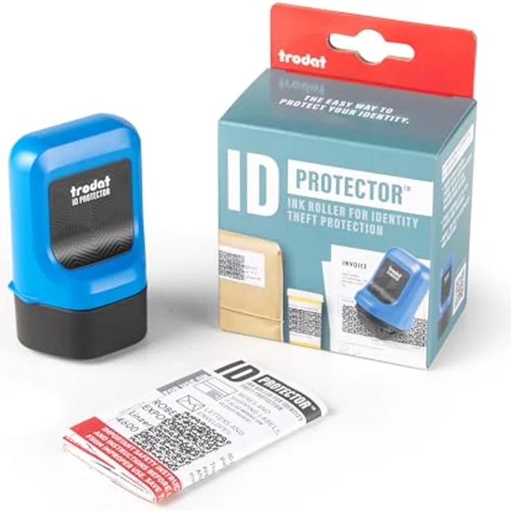 trodat Datenschutz-Rollstempel ID Protector, selbstfärbend schwarz, dokumentenechte Tinte, 2,5 cm Abdruckhöhe, langlebig – Bild 8