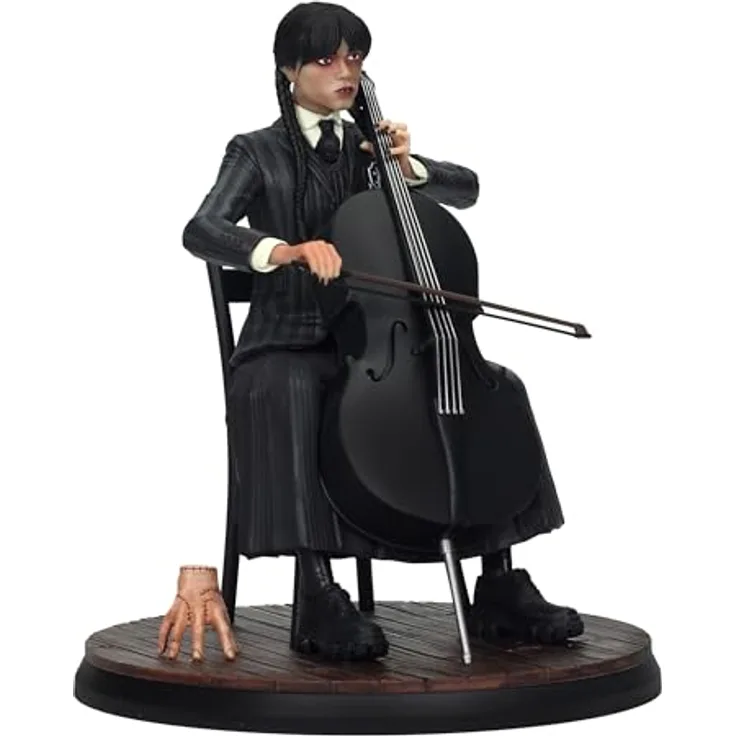 SD TOYS Wednesday Figur mit Cello 20 cm, Tim Burton Serie inspiriert, Jenna Ortega Edition