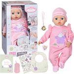Zapf Creation® Baby Annabell Active Annabell, 43 cm große Babypuppe mit realistischen Bewegungen und Geräuschen, inklusive Schnuller und Fläschchen, für Kinder ab 3 Jahren