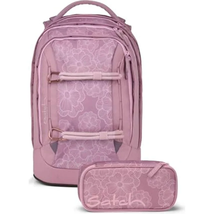 Satch Pack Schulrucksack Set 2tlg. inkl. Schlamperbox, 30 Liter Volumen, Magnolia Dream – Bild 1