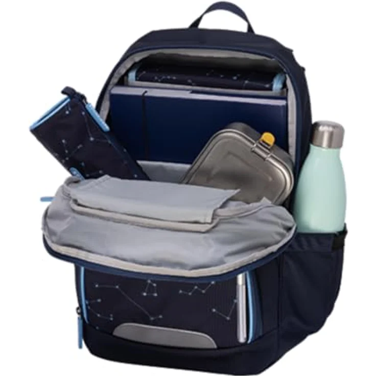 Schneiders Vienna Schulranzen Ergojet Space Dream, ergonomische 6-tlg. Schultasche aus 100% recycelten PET-Flaschen, 21 Liter Volumen, wasserabweisend mit LED-Leuchtstab – Bild 8