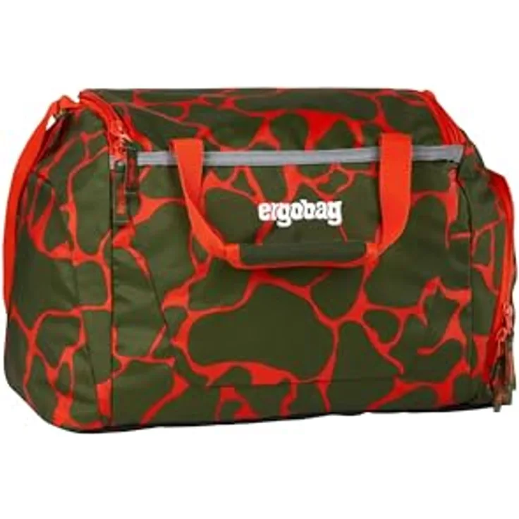 Ergobag Sporttasche 40 cm, Kindersporttasche aus 100% PET in Oliv, FeuerspeiBär Design