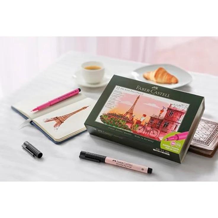 OTTO Pitt Artist Pen Tuschestift, Geschenkset Paris, 12-teilig, wasserfeste Filzstifte mit flexibler Pinselspitze – Bild 4