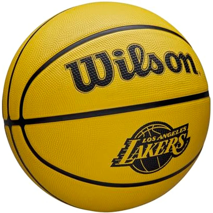 Wilson NBA Team Tribute Solid Basketball, Los Angeles Lakers, dreischichtiger Ball mit eingearbeitetem Design – Bild 2