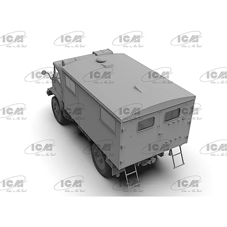 ICM Unimog S 404, Modellfahrzeug mit Kofferaufbau, deutscher Militärlastwagen – Bild 11
