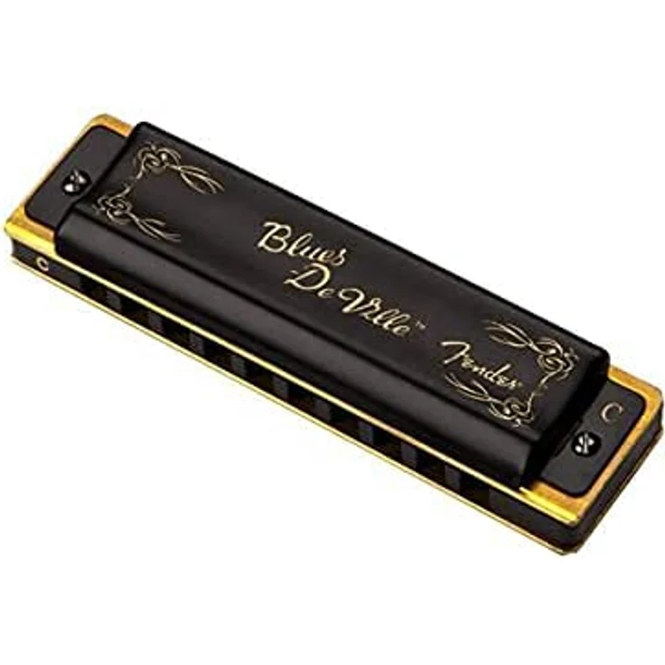Fender Blues DeVille Harp C, Diatonische Mundharmonika mit Metallgehäuse und ABS Kunststoffkanzellenkorpus, inkl. Kunststoffetui – Bild 2