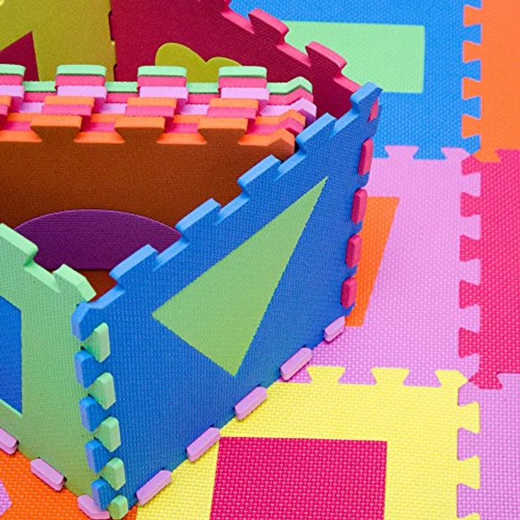 LittleTom 10 Teile Spielmatte Baby ab Null - 30x30 Schaumstoff Puzzlematte Kinder Isomatte Baby Spielteppich Outdoor - Puzzle Teppich Matte Baby Krabbelmatte Abwaschbar Bodenschutzmatte Kinderzimmer – Bild 9