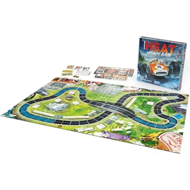 Asmodée HEAT - Heavy Rain Expansion (DOW9102), Brettspiel-Erweiterung für strategisches Rennspiel – Bild 4
