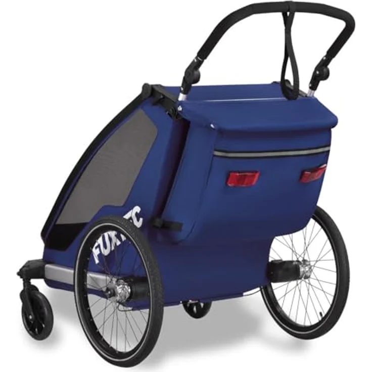 FUXTEC Fahrradkinderanhänger FX-FA1neu, Sportlicher Fahrradanhänger für bis zu zwei Kids, blau – Bild 5