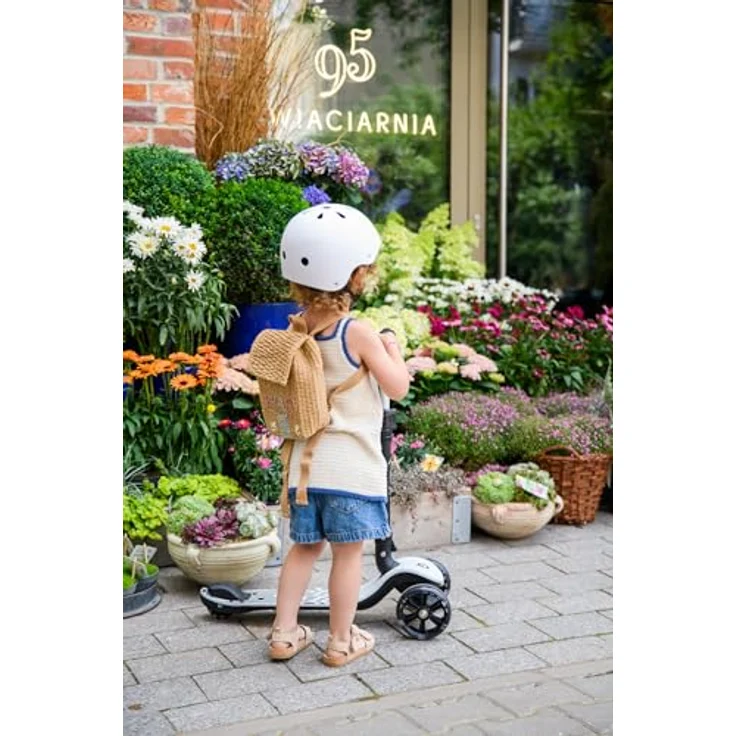 MoMi SAN 2-in-1 3-Rad-Kinderroller, höhenverstellbarer Lenker 60/66/72 cm, klappbar, LED-Räder, ABEC-7, Trittbremse, 2,7 kg – Bild 9