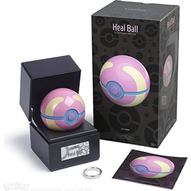 Nintendo Pokémon: Die-Cast Collectible Heal Ball Replica mit Berührungs- und Näherungssensorik, 8 cm Durchmesser, edles Etui mit konfigurierbaren Lichteffekten