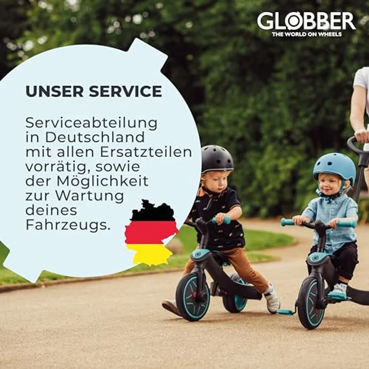 GLOBBER WALK N' ROLL 2in1 ECO, Lauflernwagen und Rutschauto mit werkzeuglosem Umbau, kippsicher, recycelte Materialien, beere – Bild 6