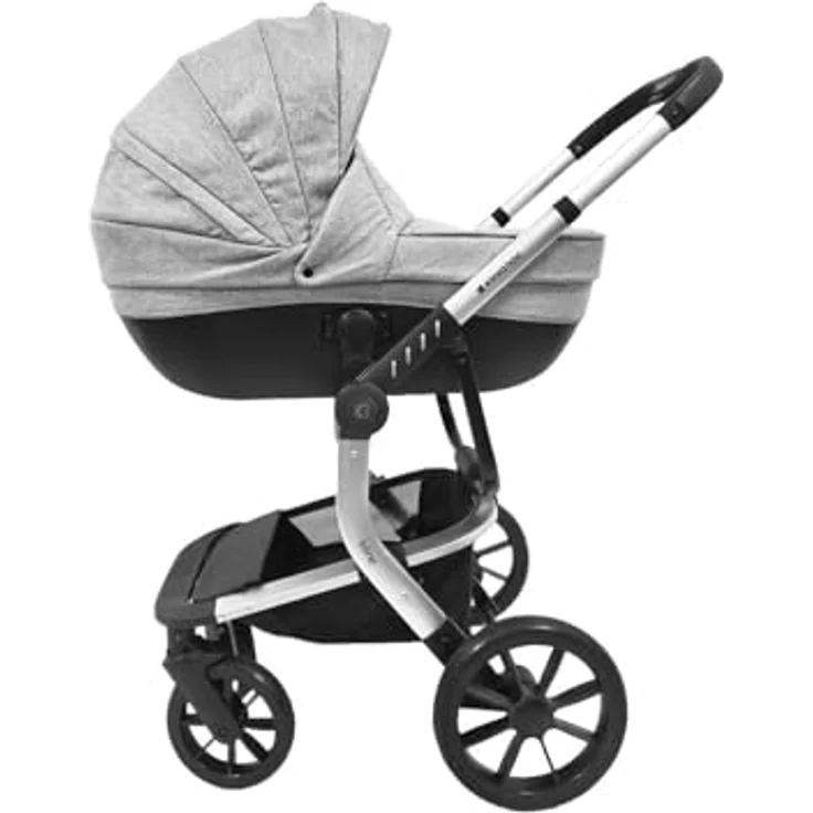 Kikkaboo Kinderwagen Irene 3 in 1, Kombikinderwagen mit Tragetasche, Autositz, verstellbarem Schiebegriff und Wickeltasche, geeignet von Geburt bis 15 kg – Bild 2