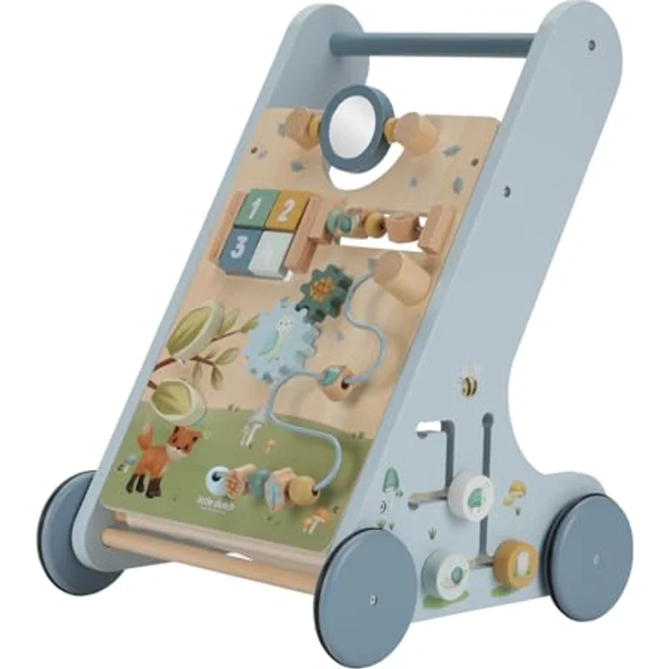 Little Dutch 7232 FSC Holz Activity Laufwagen - Forest Friends blau, inklusive 8 Aktivitäten, für Kinder ab 12 Monate – Bild 1