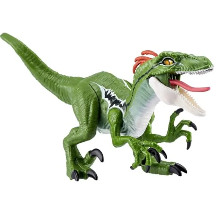 ZURU Robo Alive Dino Action Raptor, interaktive Sammelfigur mit grünem Hautdesign und Dino-Sound