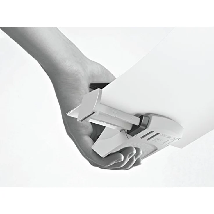 Leitz Kleiner Büro Locher aus Metall, 16 Blatt, Anschlagschiene mit Formatangaben, Ergonomisches Design, schwarz, 50380095 – Bild 4