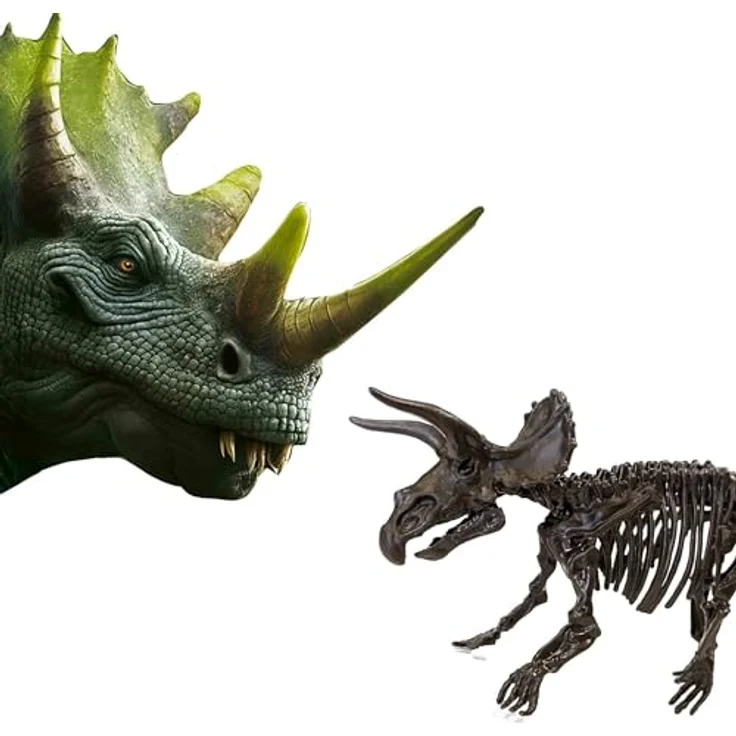 SES Creative 25093 Dino und Skelette ausgraben 2 in 1, Ausgrabungsspielzeug mit Triceratops-Skelett, lehrreich für Kinder ab 5 Jahren – Bild 5