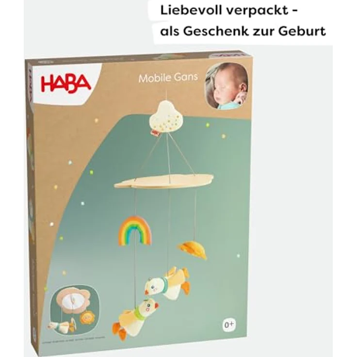 HABA Mobile Gans – Baby-Mobile aus Holz & Stoff, ideal für Kleinkinder ab 0 Jahren, fördert visuelle Entwicklung, Geschenk zur Geburt – Bild 5