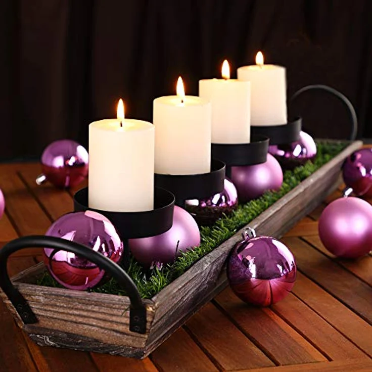 DEUBA® Weihnachtskugeln 54tlg Ø 6cm Kunststoff matt glänzend Christbaumkugeln Christbaumschmuck Anhänger Weihnachtsbaumkugeln Weihnachtsdeko Rosa - Preisvergleich – Bild 2