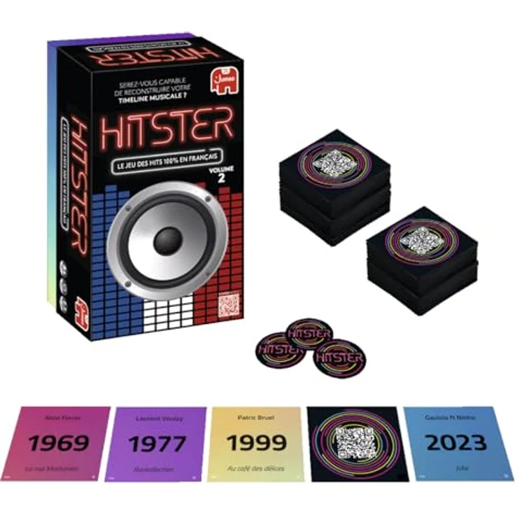 Jumbo Hitster 100 % Chansons Francaises, Partyspiel für 2-10 Spieler, Spieldauer 30 Minuten, ab 16 Jahren – Bild 3
